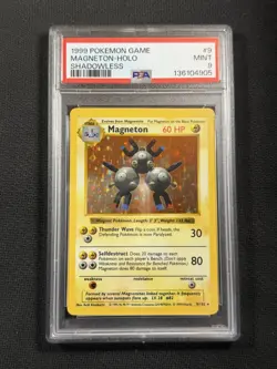 Pokemon Cards PSA 9 Mint Magneton Holo Shadowless Base Set WotC 1999 9/102 - Image 1