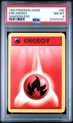 Fire Energy Shadowless 98/102 Base Set PSA 8 NM-MT FRESH CERT Pokemon Card WOTC - Image 3