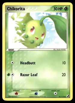 CHIKORITA - 51/115 Common Unseen Forces Pokemon LP - Image 1