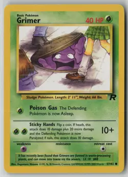 Grimer 57/82 Pokemon Team Rocket Common Heavily Played WOTC Card (HP) - Image 1