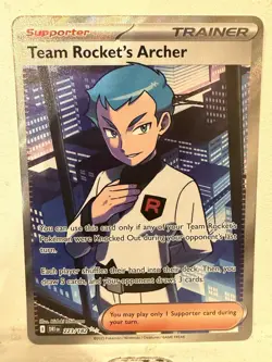 Team Rocket's Archer 223/182 SV10: Destined Rivals Full Art Rare Pokemon Card - Image 1