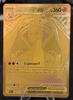 Pokemon TCG Mega Charizard Y Ex 294/217 Gold Ultra Rare Ascended Heroes NM/M Eng - Image 1