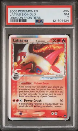 2006 POKEMON EX DRAGON FRONTIERS #95 LATIAS EX-HOLO PSA 7 - Image 1