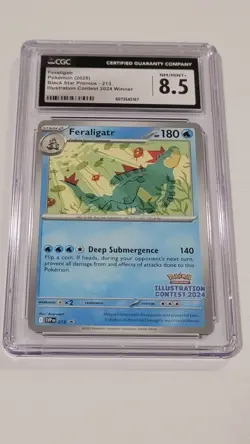 2025 POKEMON SVP EN-SV BLACK STAR PROMO #213 FERALIGATR CGC 8.5 NM/MINT+ - Image 1