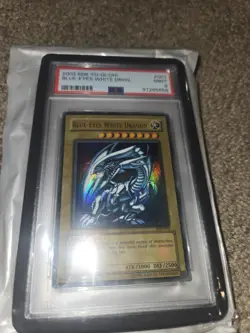 2002 YU-GI-OH! STARTER DECK: KAIBA #001 BLUE-EYES WHITE DRAGON PSA 9 - Image 2