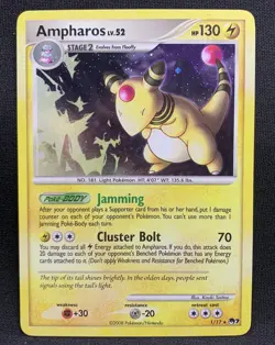 Pokemon TCG Ampharos 1/17 Holo Rare POP Series Promo (LP) - Image 1