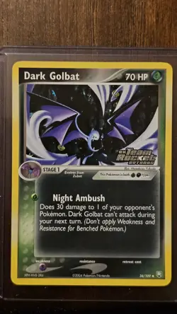 Pokemon TCG Dark Golbat 34/109 EX Team Rocket Returns Reverse Holo Uncommon 70 . - Image 1