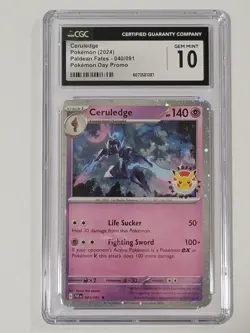 CGC GEM/MINT 10 Ceruledge #040/091 Promo, Paldean Fates Pokemon Day 2024 - Image 1
