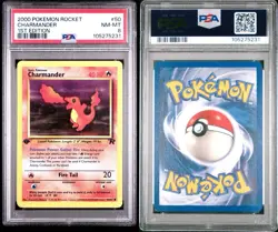 2000 POKEMON ROCKET #50 CHARMANDER 1ST EDITION PSA 8 - Image 3