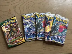 Evolving Skies Silver Tempest Booster Pack Factory Sealed Pokemon TCG 5 Packs - Image 1