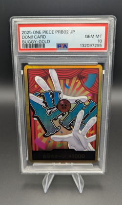 One Piece Buggy Gold DON!! (JP) | PRB02 | PSA 10 GEM MT - Image 1