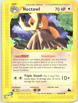 Noctowl 40/144 Non Holo Skyridge - Pokemon Card - MP - Image 1