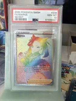 PSA 10 GEM MINT! Pokemon Card Marnie 208/202 Secret Rare Sword Shield Base Set - Image 1