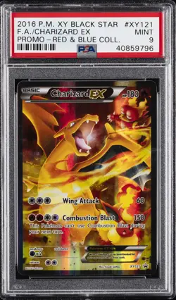 2016 POKEMON XY BLACK STAR PROMO RED & BLUE COLL FULL ART/CHARIZARD EX PSA 9 - Image 1