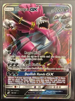 Hoopa GX 96/181 HOLO Pokemon Card Sun & Moon Team Up Rare - Image 1