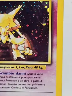 Alakazam 1/102 Base Set (1999) Holo Rare Card Vintage Pokemon TCG Spanish SWIRL - Image 2
