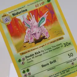 Pokemon TCG - Nidorino 37/102 Base Set Uncommon Shadowless WOTC 1999 - NM - Image 1