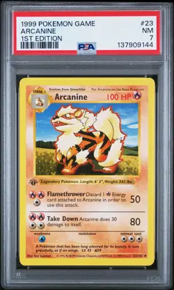 1999 POKEMON GAME #23 ARCANINE 1ST EDITION (PSA 7) - Image 1