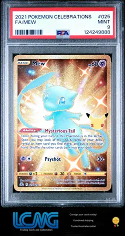 2021 Pokemon TCG 25th Anniversary Celebrations #025 Mew PSA 9 - Image 1