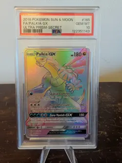 2018 POKEMON SUN & MOON ULTRA PRISM SECRET #165 FULL ART/PALKIA GX PSA 10 - Image 1