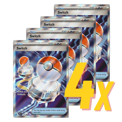 4x Switch PLAYSET 123/094 PFL [FULL ART] Ultra Rare x4 Trainer Pokemon Cards NM - Image 1