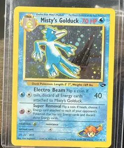 Pokemon TCG Misty's Golduck Gym Challenge 12 Holo Unlimited Rare Swirl - Image 1