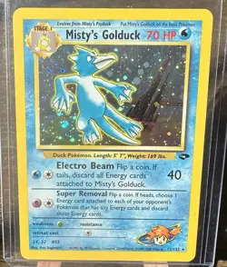 Pokemon TCG Misty's Golduck Gym Challenge 12 Holo Unlimited Rare Swirl - Image 2