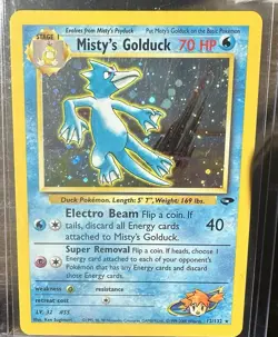 Pokemon TCG Misty's Golduck Gym Challenge 12 Holo Unlimited Rare Swirl - Image 3