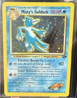 Pokemon TCG Misty's Golduck Gym Challenge 12 Holo Unlimited Rare Swirl - Image 4