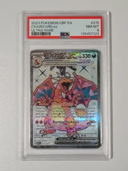 Pokemon Charizard ex Obsidian Flames Ultra Rare #215 PSA 8 - Image 1