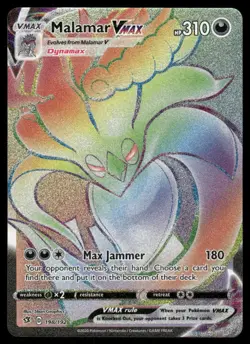 Pokemon Cards Malamar VMAX 198/192 Rebel Clash Rare Rainbow NM - Image 1
