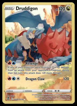 Pokemon Cards Druddigon TG09/TG30 Silver Tempest Trainer Gallery Holo NM - Image 1
