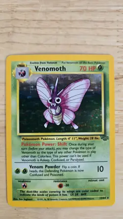 Venomoth Holo Jungle 13/64 Rare Near Mint Vintage Pokemon Card - Image 1