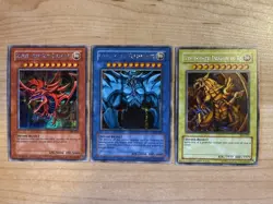 Slifer GBI-001 Obelisk GBI-002 Ra GBI-003 Secret Rare Promo YuGiOh English - Image 1