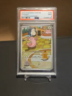 2024 Pokemon Twilight Masquerade Chansey 187/167 Illustration Rare PSA 9 MINT - Image 1