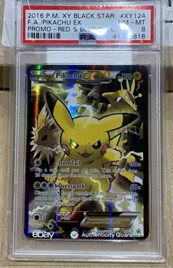 Pikachu EX XY Promo PSA 8 Pokemon Xy Black Star Promo #XY124 - Image 1