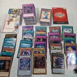 1996 Yu-Gi-Oh! Trading Card Lot with rulebook and deck zone x2 Over 200 Cards - Image 1
