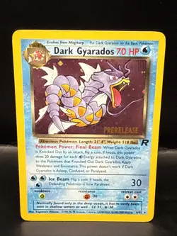 Pokemon Vintage Dark Gyarados 8/82 Holo Team Rocket Prerelease Promo WOTC Z - Image 1