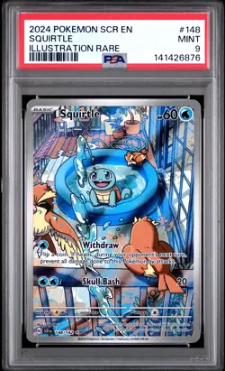 2024 POKEMON SCR EN-STELLAR CROWN ILLUSTRATION RARE #148 SQUIRTLE PSA 9 - Image 1