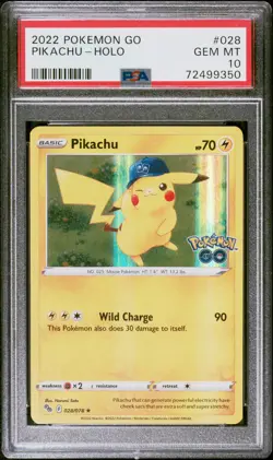 2022 POKEMON GO #028 PIKACHU-HOLO PSA 10 - Image 1