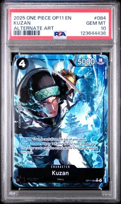 2025 ONE PIECE OP11-A FIST OF DIVINE SPEED 084 KUZAN ALTERNATE ART PSA 10 - Image 1