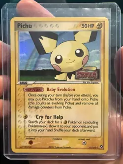 Pokemon TCG Pichu Power Keepers Reverse Holo 21/108 LP-MP - Image 1