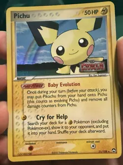 Pokemon TCG Pichu Power Keepers Reverse Holo 21/108 LP-MP - Image 2