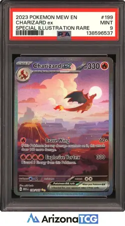 2023 Pokemon EN-Mew 151 Charizard EX 199/165 Special Illustration Rare PSA 9 - Image 1