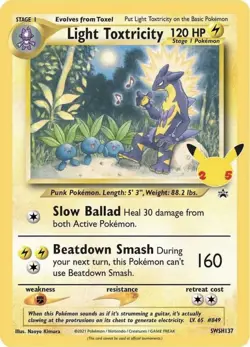 Pokemon Light Toxtricity SWSH137 Promo 25th Anniversary Holo English LP - Image 1