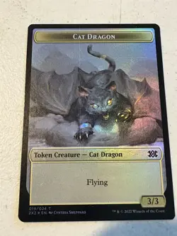 mtg foil token Eldrazi Scion // Cat Dragon 001/019 Double Masters 2022, unplayed - Image 1