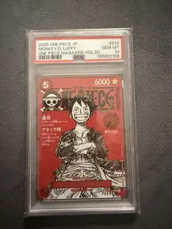 PSA 10 ONE PIECE Red Magazine Promo Monkey D Luffy ST21-014 2025 Japanese - Image 1