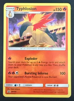 Pokemon TCG Typhlosion Holo SM185 Sun & Moon Black Star Promo Card - Image 1
