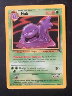 Muk 28/62 Fossil Non Holo Rare Vintage Pokemon Card - Image 2
