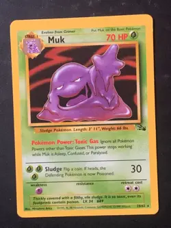 Muk 28/62 Fossil Non Holo Rare Vintage Pokemon Card - Image 4